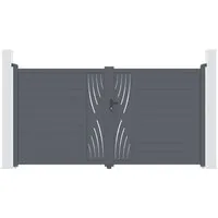 Casanoov Doppelflügeltor VELETA 300x180cm Grau aus Aluminium - Moderne Eleganz für Ihren Eingang: Das VELETA Doppelflügeltor aus Aluminium kombiniert Robustheit mit geringem Pflegeaufwand. Inklusive Zubehör für eine einfache Montage.