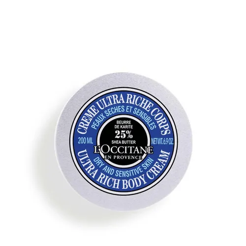 L OCCITANE Sheabutter Ultra Riche Körpercreme - 200ml, intensiv feuchtigkeitsspendend und ideal für trockene bis sehr trockene Haut