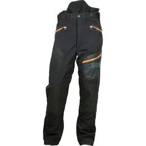 Oregon Schnittschutzhose Fiordland 295490 – Bundhose mit Schnittschutzklasse 1 - Robuste schwarze Bundhose für sicheren Einsatz im Outdoor-Bereich. Hohe Strapazierfähigkeit durch Nylon-Twill-Gewebe, elastischer Bund für optimalen Tragekomfort und zahlreiche praktische Taschen.