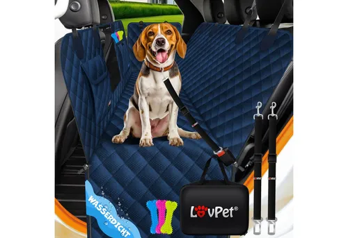 Lovpet® 2in1 Hundedecke für Auto Rückbank & Kofferraum - Autoschondecke für Hunde, wasserabweisend mit Sichtfenster für optimale Sicherheit und Kommunikation während der Fahrt.