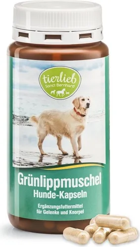 Nahrungsergänzungsmittel Tierlieb Omuek Zielonowargowy Dla Psów (150 Kapseln) - Hochwertige Kapseln mit neuseeländischer Grünlippmuschel für Hunde. Einfach ins Futter mischen und Gelenke unterstützen. Ideal für eine ausgewogene Ernährung.