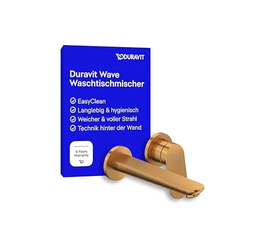 Duravit Wave Waschtischarmatur, Unterputz, Wasserhahn Bad, Armatur Waschbecken, Bronze Gebürstet
