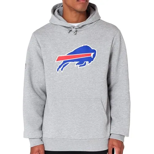New Era Buffalo Bills NFL Team Logo Hoody Grau - Sportfan Sweatshirts & Hoodies | Stylischer Kapuzenpullover mit Teamlogo-Print, ideal für echte Buffalo Bills Fans und perfekt für kalte Tage.
