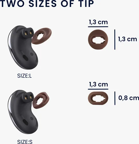 kwmobile 8x Ear Buds kompatibel mit Samsung Galaxy Buds Live - Size S und L - Silikon Ohrbügel Ohrstöpsel Zubehör - Bügel für In-Ear Kopfhörer - Braun