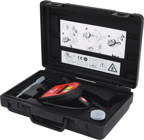 KS-Tools Bremsflüssigkeitstester 150.2195, LCD Set für DOT 3, DOT 4, DOT 5.1 - Bremsen Tester für präzise Wassergehaltsbestimmung in Bremsflüssigkeiten DOT 3, DOT 4 und DOT 5.1. Inklusive Koffer, Pipette und Probenbecher für einfache Anwendung.
