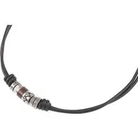 Fossil Halskette für Männer - Braun, Silber, Echtleder JF84068040, stilvolles Accessoire für jeden Anlass