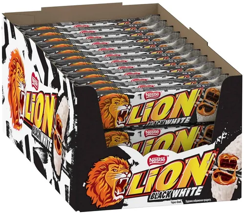 Nestle Lion Black & White - Schokoriegel - Weiße Schokolade - 24 Riegel