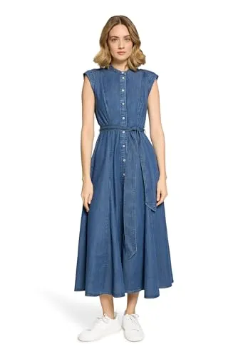 Cartoon Damen Jeanskleid mit Eingrifftaschen 34, Blau - Feminin tailliertes Jeanskleid mit praktischen Eingrifftaschen. Ideal für lässige Anlässe und kombiniert Komfort mit Stil.