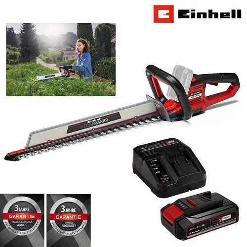 Einhell Akku-Heckenschere ARCURRA 18/55 mit 2.5 Ah Akku - Heckenschere mit 18V Power x-Change Akku, ideal für kabelloses Arbeiten und müheloses Schneiden von Hecken und Sträuchern.