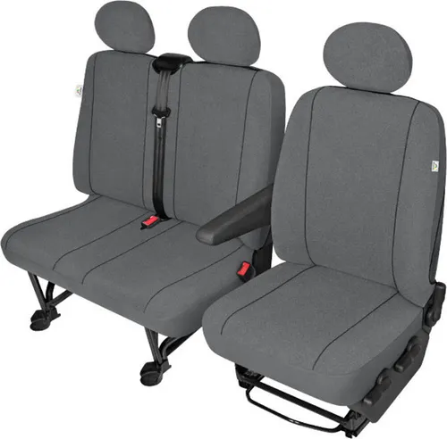 FORD Transit Sitzbezüge Sitzschoner Set Fahrersitz + Doppelbank robust Stoff in grau