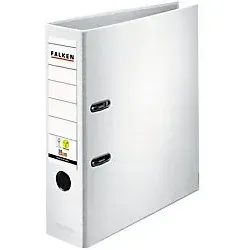 Falken PP-Color Breit Ordner DIN A4 80 mm Weiß - Kunststoffordner Marken, robuster 80 mm Ordner mit 2 Ringen für sicheres Ablagen, ideal für Schule und Büro.