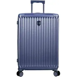 Heys Luxe 26" 4-Rollen Trolley - Navy - Eleganter Heys Luxe Trolley mit 360°-Doppelrollen für mühelose Fortbewegung. Langlebiges Polycarbonat sorgt für optimalen Schutz und ein cleveres Innenraumdesign mit Reißverschluss-Trennwand und Erweiterungsfunktion bietet zusätzlichen Stauraum.
