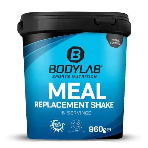 Bodylab24 Meal Replacement Shake Erdbeere 960g - Gewichtsmanagement Shake, ideal zum Abnehmen mit wichtigen Vitaminen, ohne Zuckerzusatz und cremigem Erdbeergeschmack für eine leckere Mahlzeitenersatzlösung.