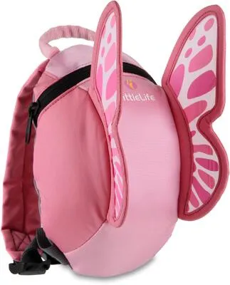LittleLife Kleinkind-Rucksack Schmetterling 2 L - Ranzen für Kleinkinder mit süßem Schmetterlingsdesign, ideal für Ausflüge und den Kindergarten. Mit praktischem Brustgurt für zusätzlichen Halt und Komfort.
