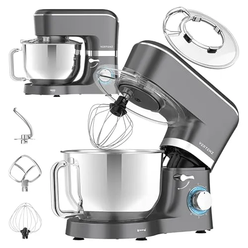 Vertenz Cosmiq 40 | Teigmaschine & Knetmaschine mit Fermentationsfunktion | 5,5L Küchenmaschine mit Planetensystem | 3000W | Edelstahl-Schüssel | 4 Aufsätze | Spritzschutz