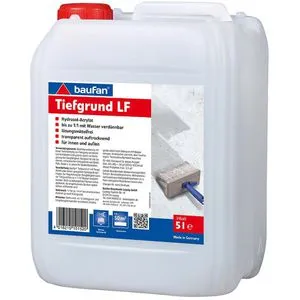 Baufan Tiefengrund Tiefgrund LF, Acrylhaftgrund, 5 Liter, für innen und außen, Reichweite ca. 50 m², lösemittelfrei