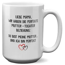 22Feels Tasse Mama Geschenk von Tochter Muttertag Geburtstag Mutter Weihnachten Frau, Keramik, XL, Made In Germany, Spülmaschinenfest weiß