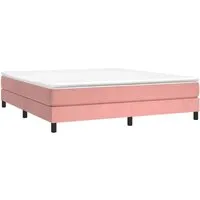 vidaXL Boxspringbett mit Matratze Rosa 180x200 cm - Elegantes Boxspringbett in Rosa mit weichem Samtbezug, ideal für erholsamen Schlaf und maximalen Komfort. Die mittelfeste Matratze unterstützt Rücken- und Bauchschläfer perfekt.