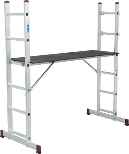 KRAUSE Arbeitsgerüst CORDA - 4in1 Leitergerüst - Leitern mit 4in1-Funktion: vielseitig einsetzbar, höhenverstellbar und für bis zu 150 kg belastbar. Ideal für Innen- und Außenanwendungen!