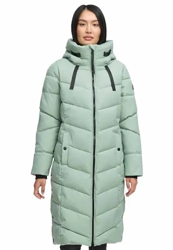 Navahoo Damen Winterjacke N009 (XS-3XL) - Wasserabweisend & Warm, Smokey-Mint - Stylische Damen Winterjacke mit Kapuze, 4 praktischen Taschen und kuscheligem Teddyfell. Ideal für kalte Tage, sitzt perfekt und bietet hohen Tragekomfort.
