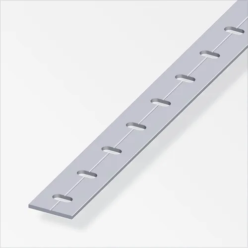 alfer Flachprofil Aluminium roh blank gelocht - Vielseitig einsetzbar - Hochwertiges Flachprofil aus Aluminium, roh und blank, ideal für Konstruktionen und DIY-Projekte. Gelochte Ausführung für einfache Befestigung und Montage.