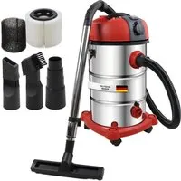 STAHLMANN VAC3300 Industriestaubsauger - Nass- & Trockensauger mit 30L Tank und 3300W Leistung. Integrierte Steckdose ermöglicht gleichzeitigen Betrieb mit Werkzeugen. Ideal für Werkstätten, Baustellen und Auto Innenreinigung.