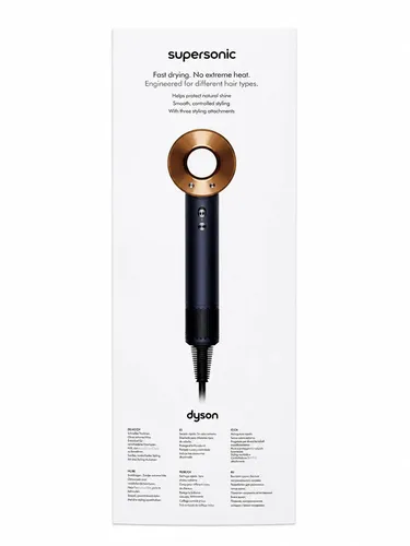 DYSON Supersonic™ Haartrockner Nachtblau/Kupfer (1600 Watt) - Haartrockner mit Air Multiplier™ Technologie für schnelles Trocknen ohne extreme Hitze. Inklusive 3 magnetischer Aufsätze für individuelle Stylings und optimale Haarschonung.