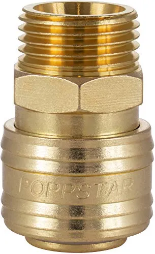 Poppstar Schnellkupplung Druckluft NW 7,2 mit 1/2 Zoll Außengewinde für Druckluft-Anschluss