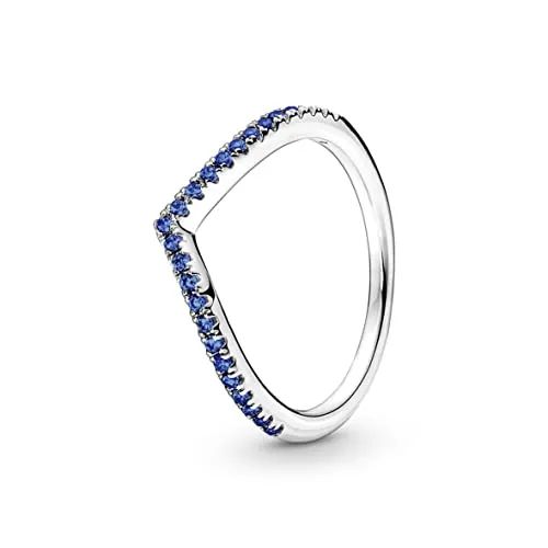 PANDORA Ring Timeless "Funkelnder Wunsch" mit blauen Kristallen - Eleganter Damenring aus Silber, verziert mit funkelnden blauen Kristallen – ein perfektes Schmuckstück für besondere Anlässe.