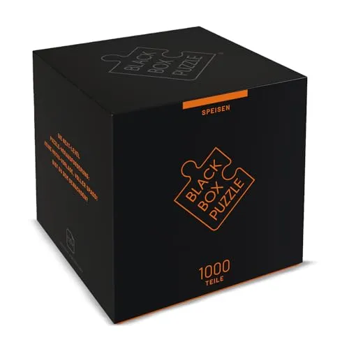 Black Box Puzzle 1000 Teile, Blackbox Puzzel mit Überraschungs-Motiv ohne Vorlage, Impossible Puzzle schwer für Erwachsene und Kinder ab 14 Jahren, Puzzle Box Speisen Edition 2021