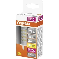 Osram LED Leuchtmittel Star Line 78mm 8W = 75W R7s warmweiß DIMMBAR - Energiesparlampen mit 8W, dimmbar und idealer Ersatz für 75W Halogenlampen. Hohe Lichtqualität mit 1055 Lumen und 25.000 Stunden Lebensdauer.