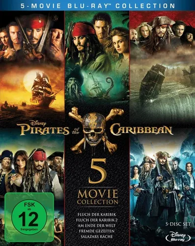 Pirates of the Caribbean 1-5 Box [Blu-ray] - Boxset mit allen 5 Filmen der beliebten Piratenreihe, ideal für Filmabende und Abenteuerliebhaber!