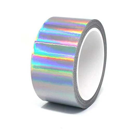 Finest Folia (1,39€/m) 10 Meter Hologramm Zierstreifen Basteln Möbel Auto Motorrad Modellbau Deko Dekorstreifen Klebestreifen selbstklebend DIY (Hologramm Silber, 30mm Breite)