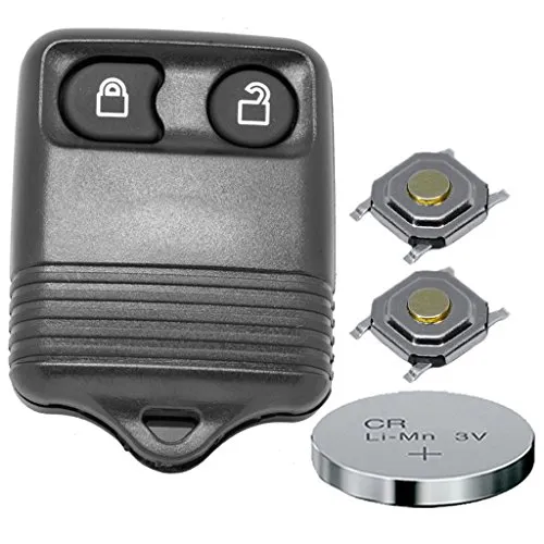 Auto Schlüssel Funk Fernbedienung 1x Gehäuse 2 Tasten + 1x CR2032 Batterie + 2X Mikrotaster für Ford