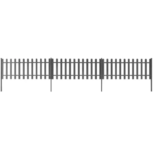 vidaXL 3x Lattenzaun WPC 6 m 60 cm Grau - Dekorativer Gartenzaun aus stabilen WPC, wasser- und verrottungsbeständig, ideal für individuelle Gestaltung deines Außenbereichs.