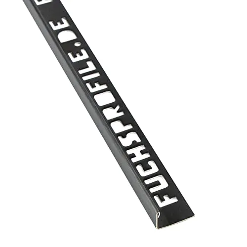 Fuchs PREMIUM Fliesenschiene Winkelprofil V2A Edelstahl anthrazit gebürstet, 8mm x 2,5m - 1 stück
