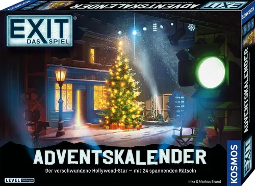 KOSMOS 683702 EXIT - Das Spiel - Adventskalender: Der verschwundene Hollywood-Star - Spielzeug-Adventskalender mit 24 spannenden Rätseln für ein aufregendes Escape Room Erlebnis. Ideal für Erwachsene und Familien mit Kindern ab 10 Jahren, die bis Weihnachten gemeinsam knobeln wollen.