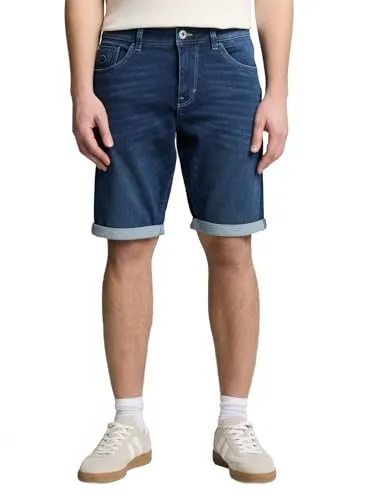 TOM TAILOR Herren Bermuda Jeans Shorts - Moderne TTJOSH REGULAR Shorts im Five-Pocket Style. Bequeme Passform mit mittlerer Bundhöhe und schmalem Bein - ideal für Freizeit und besondere Anlässe.