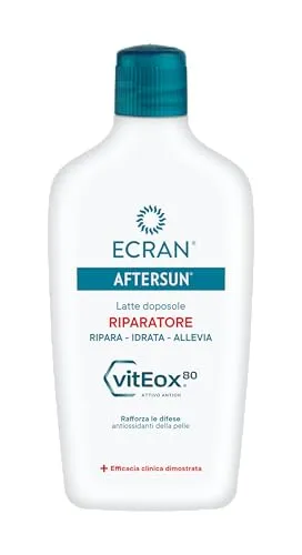Ecran AfterSun 400 ml - Feuchtigkeitsmilch für Gesicht & Körper - Anti-Aging-Creme mit reparierender Wirkung für eine gepflegte Sonnenbräune. Ideal für alle Hauttypen und perfekt für Unisex-Anwendung.