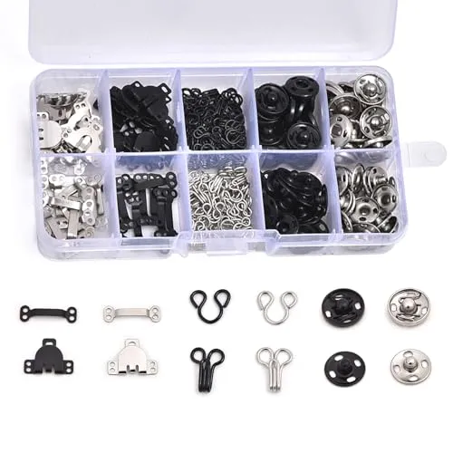 Haken und Ösen Hosenhaken Set für kleidung BH Haken Verschluss Druckknöpfe und Ösenverschlüsse Verschlusshaken zum annähen 100 Stück