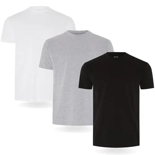 FM London Herren-T-Shirt 3/5er-Pack - Hochwertige T-Shirts mit leicht tailliertem Design