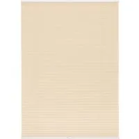 Lichtblick Plissee Klemmfix Creme 80x130 cm - Plissee ohne Bohren, schnell montierbar mit verstellbaren Klemmträgern. Blickdicht mit moderner Crushed Optik für stilvolles Ambiente.