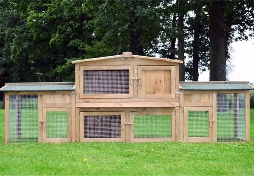 Kaninchenstall Dr. Hase mit Auslauf - Käfige, Auslauf & Gehege - Robuster Stall mit Freilauf für Kaninchen und Meerschweinchen, ideal für artgerechte Haltung im Freien.