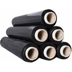Stretchfolie Palettenfolie Verpackungsfolie Wickelfolie Schwarz 300m - Hochwertige Stretchfolie aus Belgien, ideal für sicheres Verpacken und Stabilisieren von Paletten, 300m Länge für effiziente Nutzung.