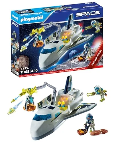 PLAYMOBIL Space Promo Pack 71368 - Space-Shuttle auf Mission für Kinder ab 4 Jahren mit Lichteffekten und schussfähigen Kanonen für aufregende Weltraumabenteuer