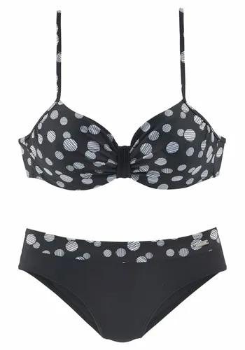 Lascana Damen Damen Bügel Bikini Set im Punkte- Design mit miederverstärktem Top und komfortabler Hose