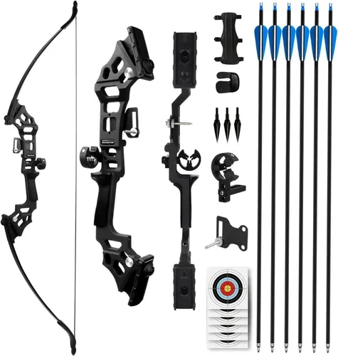 30-40LBS REAWOW Recurvebogen Set mit Carbonpfeilen – 51 Zoll für Erwachsene - Recurvebögen Set für Erwachsene, inklusive hochwertiger Carbonpfeile – ideal für präzises Schießen und Sportler aller Erfahrungsstufen.