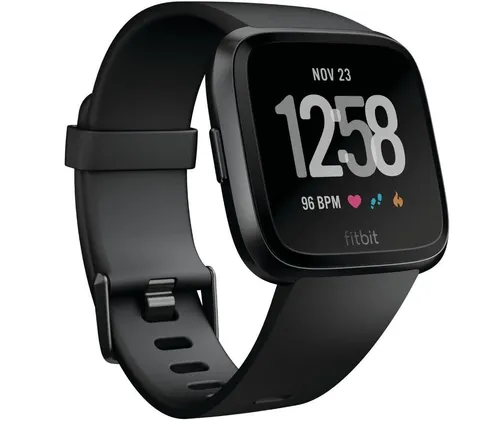 Fitbit Versa Limited Edition schwarz mit zusätzlichem grauen Armband - Smartwatch mit Herzfrequenzmonitor und Fitness-Tracking, ideal für aktive Nutzer. Inklusive zusätzlichem grauen Armband für mehr Flexibilität.