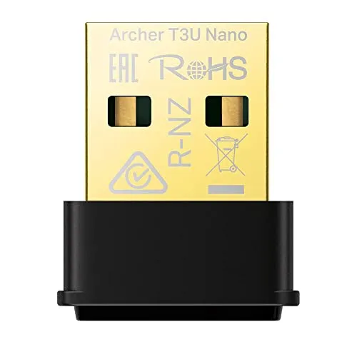 TP-Link Archer T3U Nano WLAN Stick für PC, 𝐀𝐂𝟏𝟑𝟎𝟎 𝐃𝐮𝐚𝐥𝐛𝐚𝐧𝐝 USB-Netzwerkkartenadapter, Nano-Größe, MU-MIMO, WPA3, Windows und Mac OS