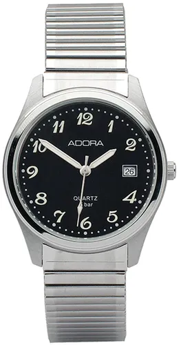 Adora Armbanduhr Herren Ø 35mm Analog Edelstahl Zugband silbern Datum - Elegante Herrenarmbanduhr aus Edelstahl mit silbernem Zugband. Ideal für den täglichen Gebrauch und passt zu jedem Outfit. Klassisches Design mit Datumsanzeige.